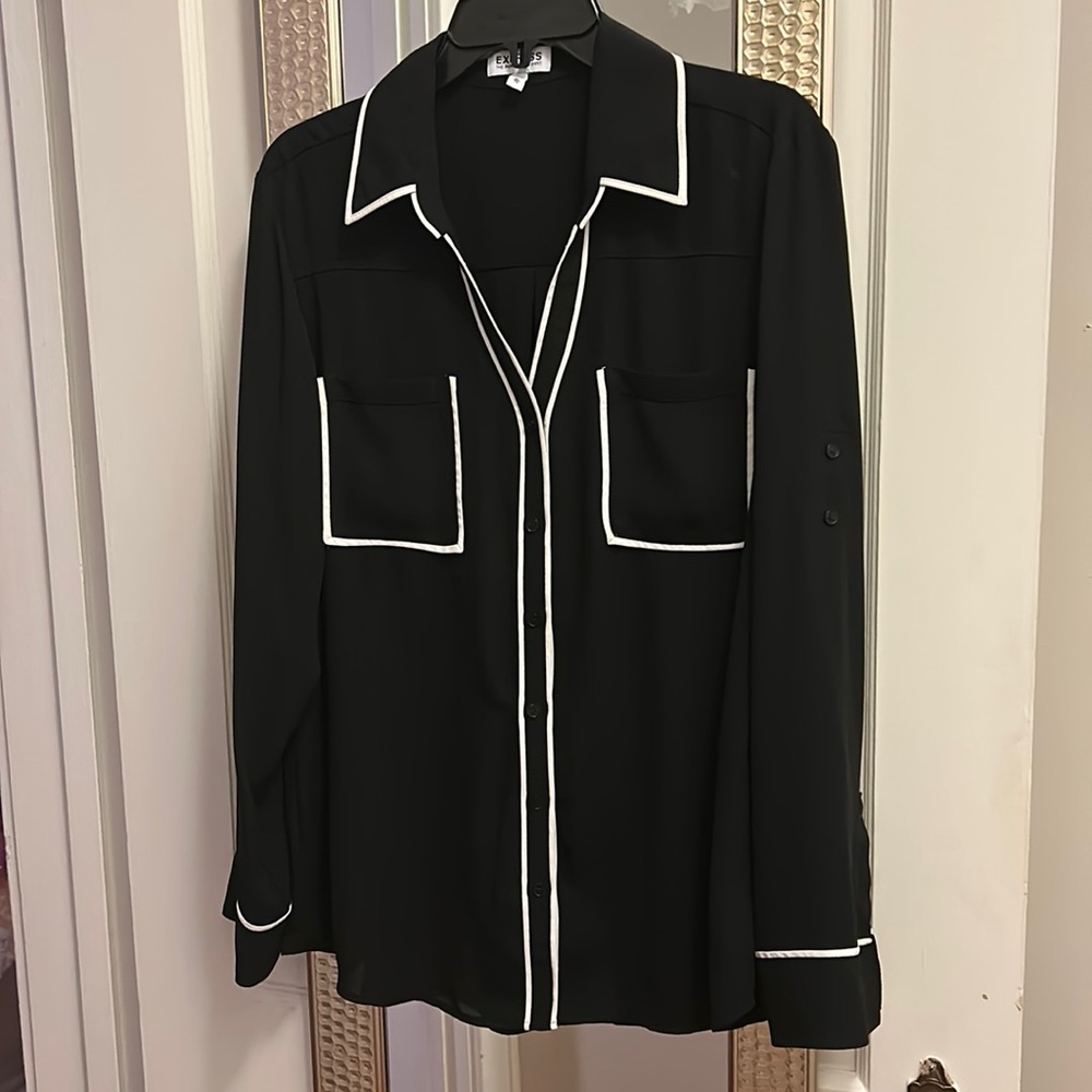 Express Portofino Long Sleeve Blouse - Size XL